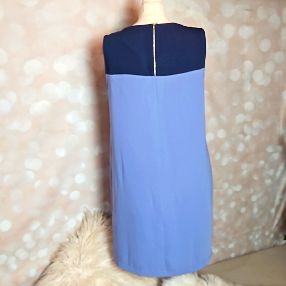 Cynthia Rowley | Blue Colorblock Shift Dress - Picture 3 of 11